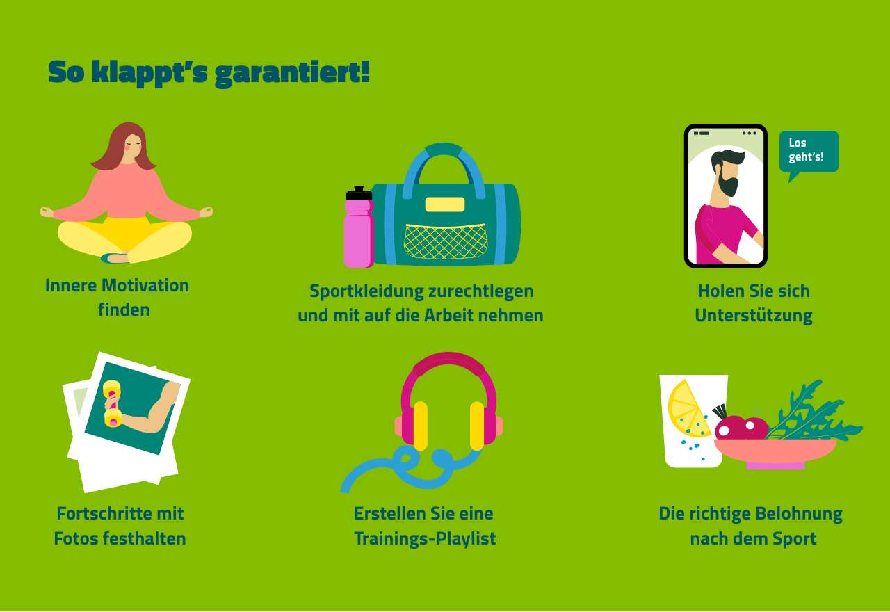 Infografik Motivationtipps beim Sport