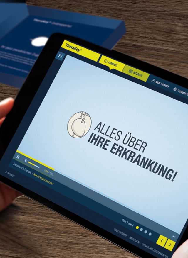 Tablet mit dem TheryKey Online-Portal