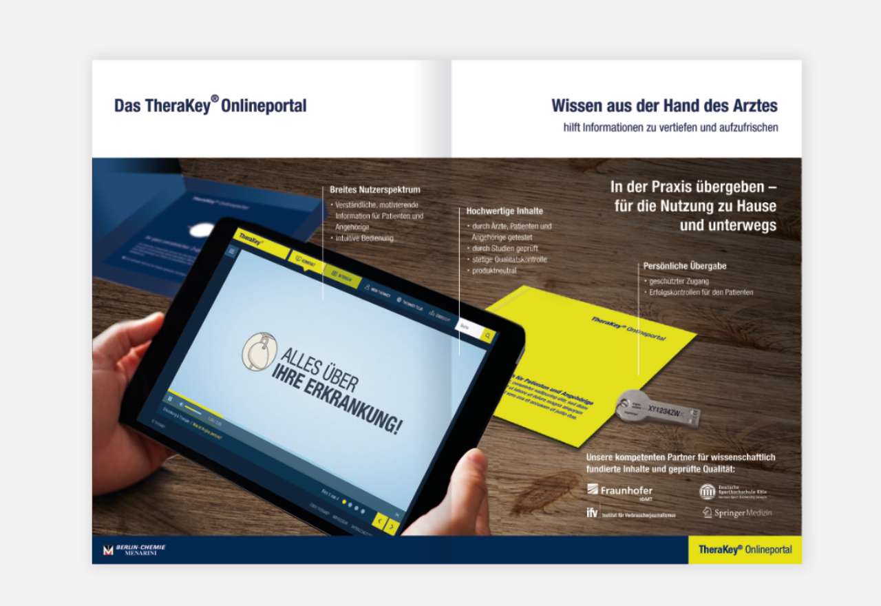 Tablet mit dem TheryKey Online-Portal