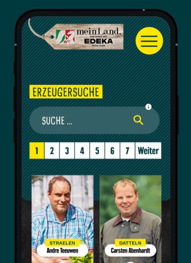 EDEKA meinLand Bildschirmaufnahme der mobilen Website