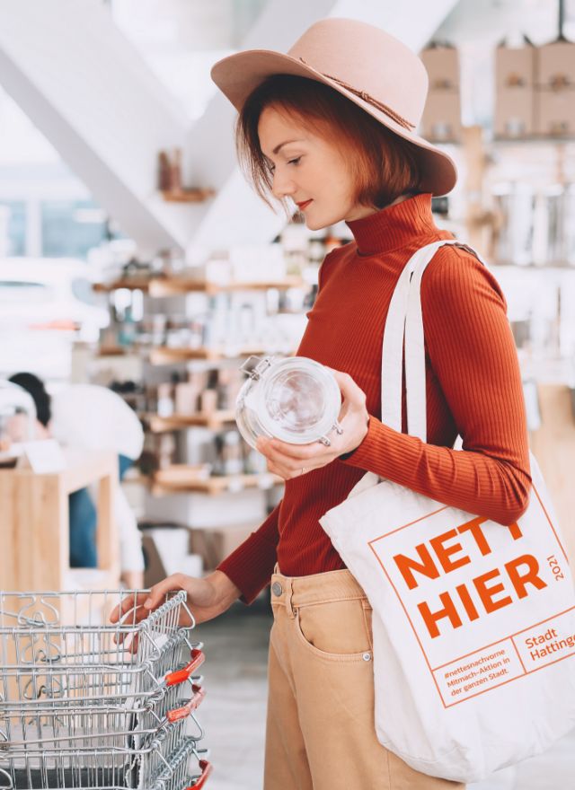 bunte Streifen, Template in Farben der "Nett hier"-Kampagne
