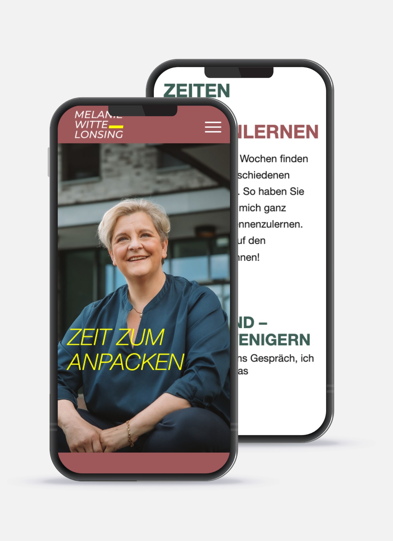 Zwei Smartphones mit der Kampagnenwebsite