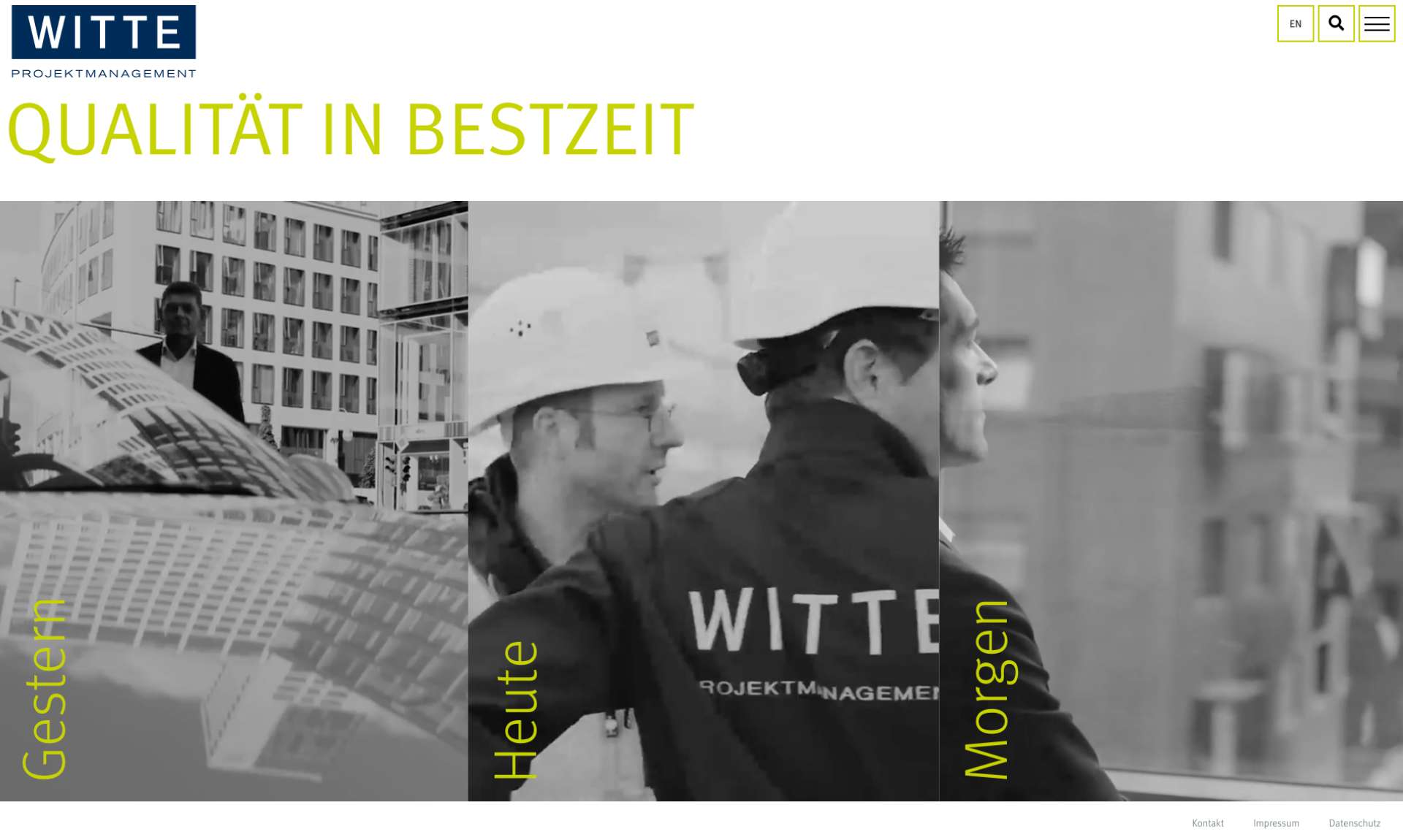 Witte Projektmanagement Bildschirmaufnahme der Website